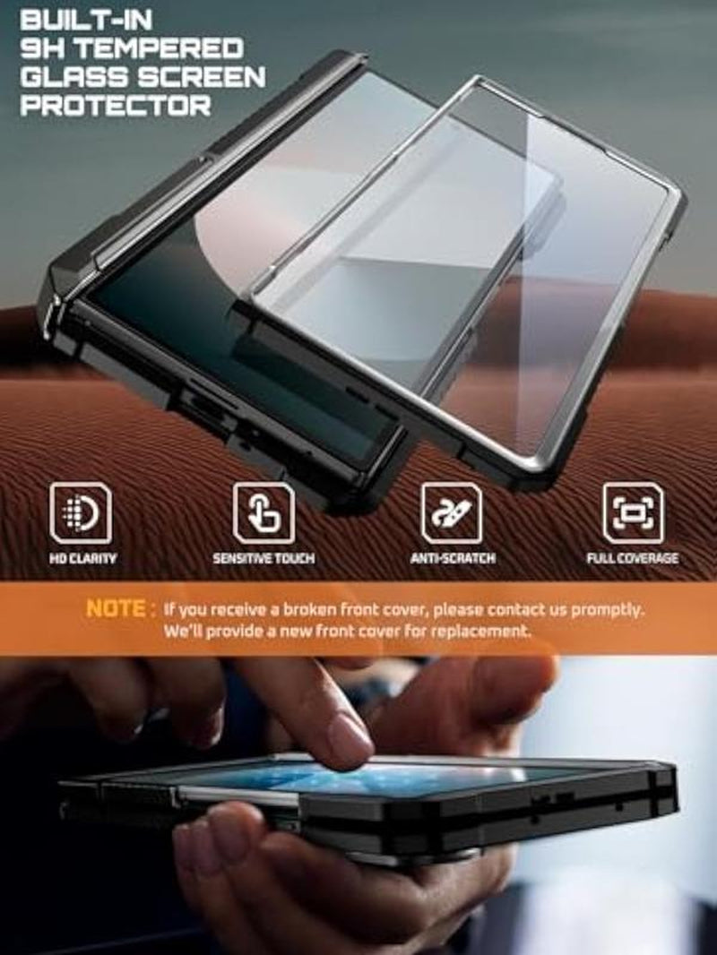 SUPCASE for Samsung Galaxy Z Fold 7 Case with Kickstand (UB Grip), [Compatible with Magsafe] [Built-In Tempered Glass Screen Protector] [Hinge Coverage] Military-Grade Protection Phone Case, Tilt Support Magnetic Wireless