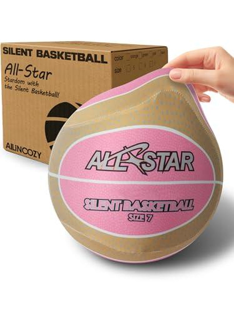 Silent Indoor Basketball with Colorful Fabric-Covered, No Inflation Needed, Noise-Free, Not Vacuum Compressed, High Bounce, Safe for Kids & Adults, Perfect for Home Training & Father'S Day Parent-Child Gift