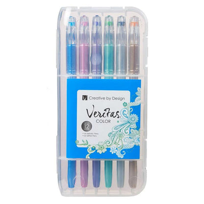 Metallic & Glitter Gel Pen Set - 12Pc