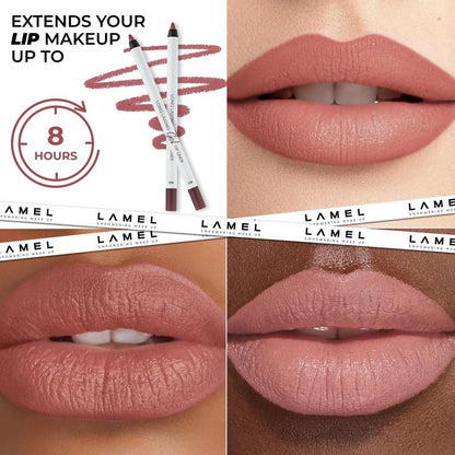 LAMEL Matte Gel Lip Liner Pencil | Weightless&Creamytexture - Sharpenable - Longwear & Waterproof - High Pigmented & Flawless Finish - Moisturizing - Cruelty-Free & Paraben-Free Eyeliner Lipliner Makeup Cosmetic