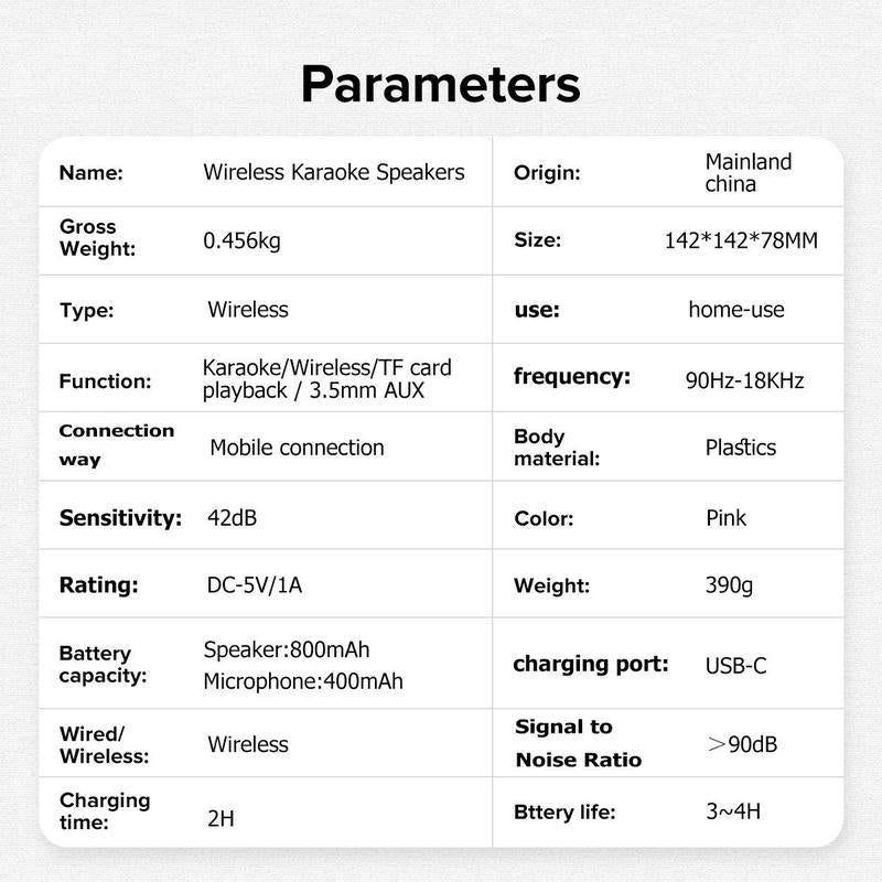 Mini Karaoke Machine with Microphone Sound System, Portable Karaoke Machine with 2 Wireless Microphones, Birthday Gifts for Girls and Children Aged 4-12, Family Gatherings