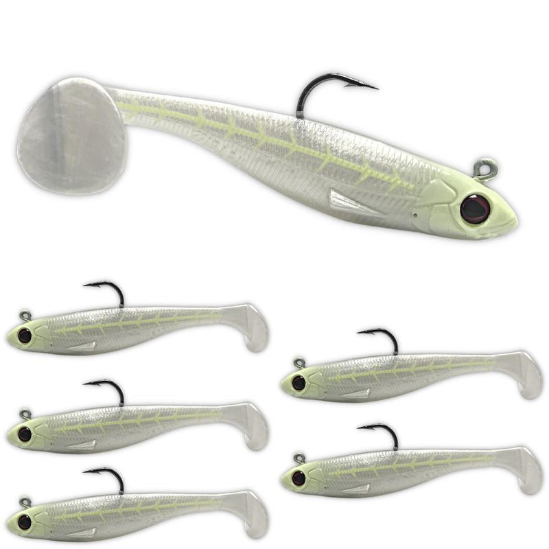 USA BASS TACKLE Patriot Shad Premium Paddle Tail Swimbait Bass Fishing Lure with Realistic 3D Eye & Detailed Design for Freshwater & Saltwater Angling
