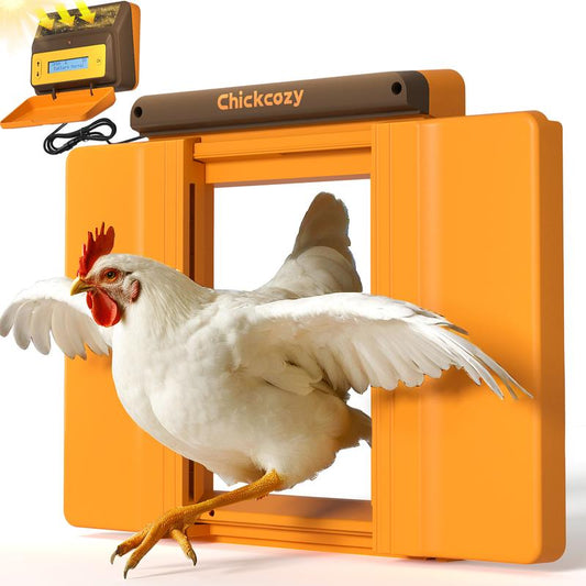 Solar-Powered Automatic Chicken Coop Door, Dual Motor Chicken Coop Door with Light Sensor, Timer & Manual Mode