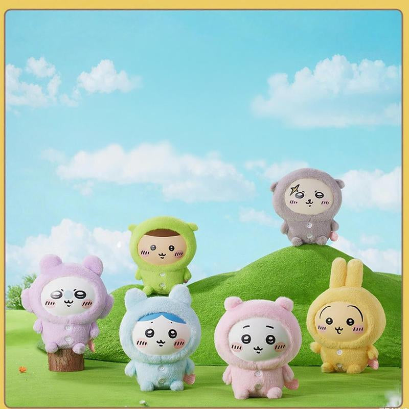 Miniso Chiikawa Pajama Plush Dolls | Adorable Vinyl & Plush Figures, Perfect for Ita Bags, Desk Decor & Gifts for Her
