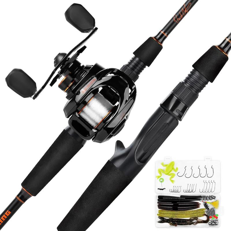 Kastking Brent Chapman Casting Rod and Reel Combo, Tailored Tackle Kits, IM6 Graphite 2Pc Blanks, 5.2:1 Gear Ratio, 9 + 1/5 + 1 Ball Bearings, Stainless Steel Guides, EVA Handles