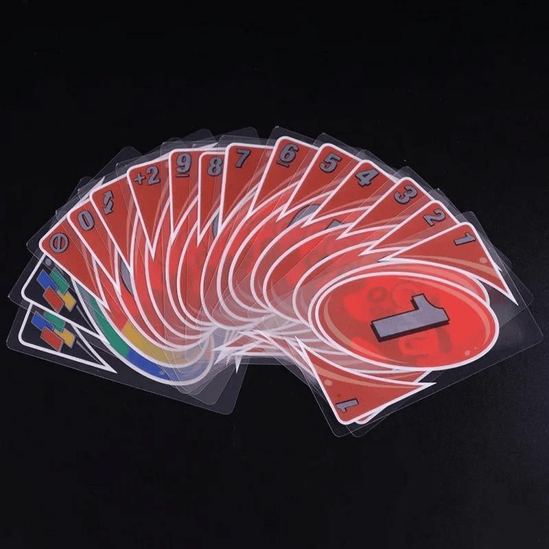 UNO H2O Game Card Game Waterproof Pressure Resistant Transparent PVC Plastic Playing Cards Halloween Birthday Gift, for Friends, Family