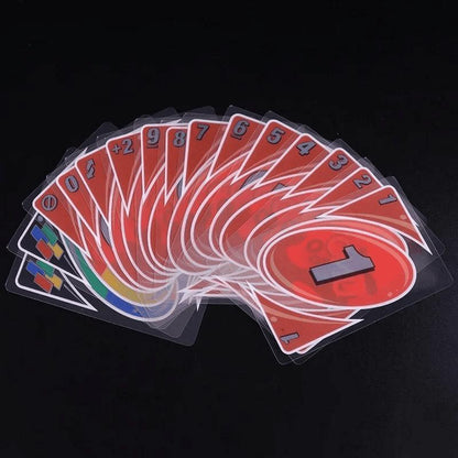 UNO H2O Game Card Game Waterproof Pressure Resistant Transparent PVC Plastic Playing Cards Halloween Birthday Gift, for Friends, Family
