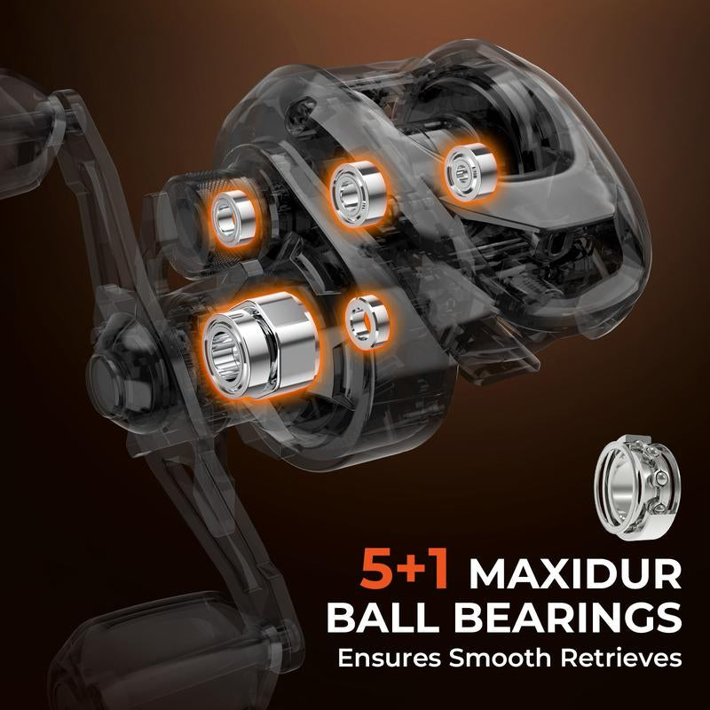 Kastking Brent Chapman Casting Rod and Reel Combo, Tailored Tackle Kits, IM6 Graphite 2Pc Blanks, 5.2:1 Gear Ratio, 9 + 1/5 + 1 Ball Bearings, Stainless Steel Guides, EVA Handles