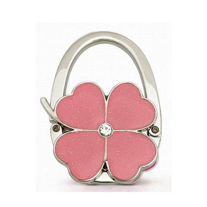 Foldable Handbag Hanger Hook – Portable Purse Holder for Table with Clover Design | Travel-Friendly Folding Bag Hook