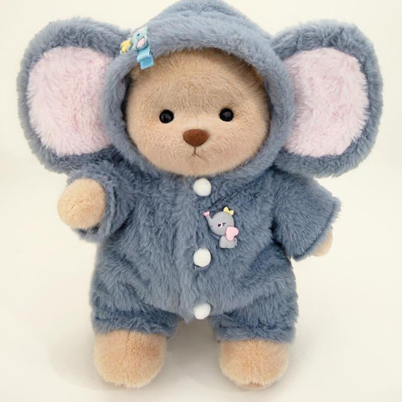 Getahug Fluffy Little Elephant Bear | Handmade Jointed Teddy Bear Gift