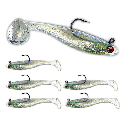 USA BASS TACKLE Patriot Shad Premium Paddle Tail Swimbait Bass Fishing Lure with Realistic 3D Eye & Detailed Design for Freshwater & Saltwater Angling