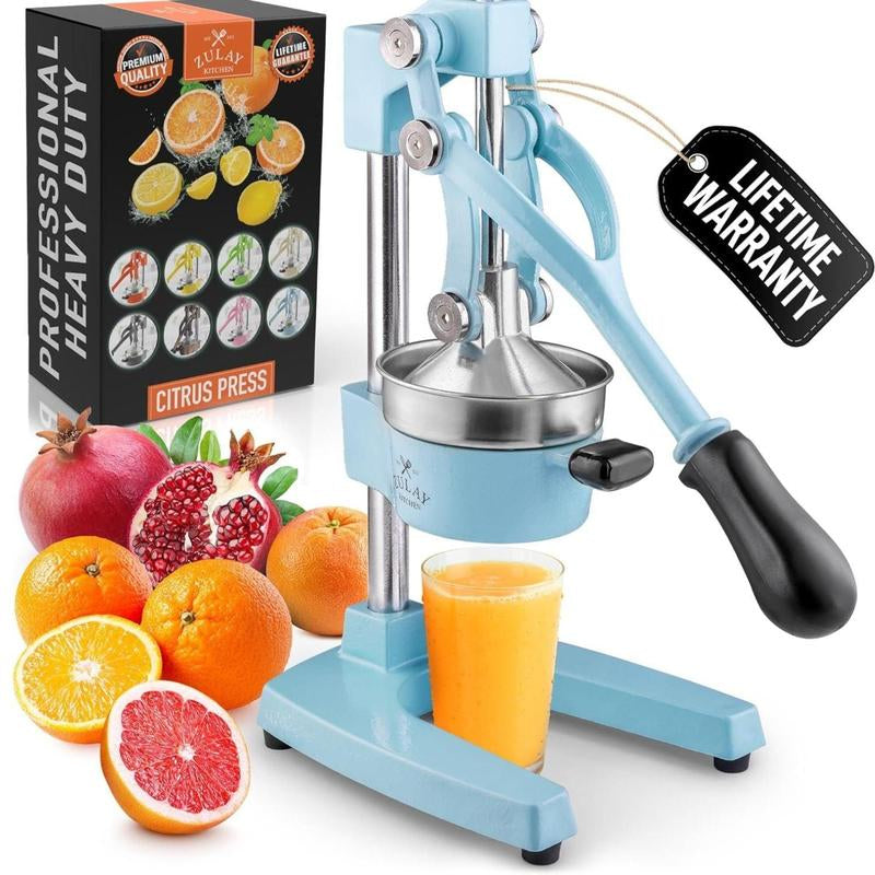 Zulay Kitchen Professional Heavy-Duty Cast Iron Citrus Juicer - 5-Inch Bowl, Durable Design for Maximum Juice Extraction, Easy to Clean & Safe to Use, Lifetime Warranty - Fruit
