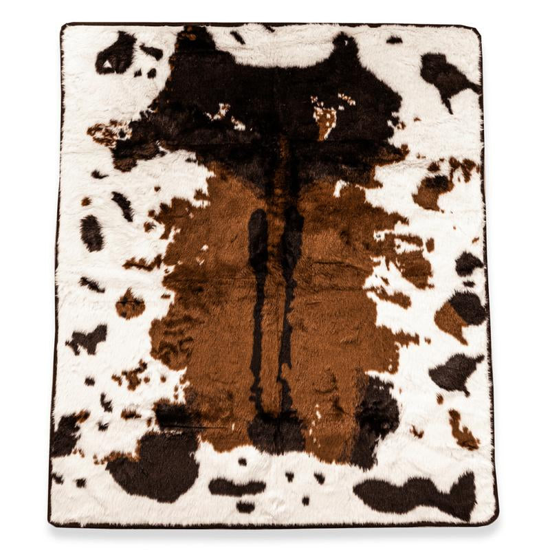 Pupprotector Waterproof Luxury Faux Fur Washable Dog Throw Blanket, 60" L X 50" W, Brown Faux Cowhide
