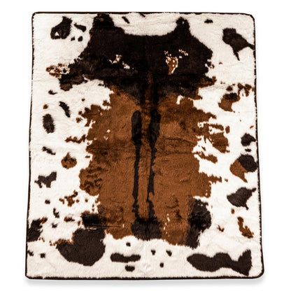 Pupprotector Waterproof Luxury Faux Fur Washable Dog Throw Blanket, 60" L X 50" W, Brown Faux Cowhide