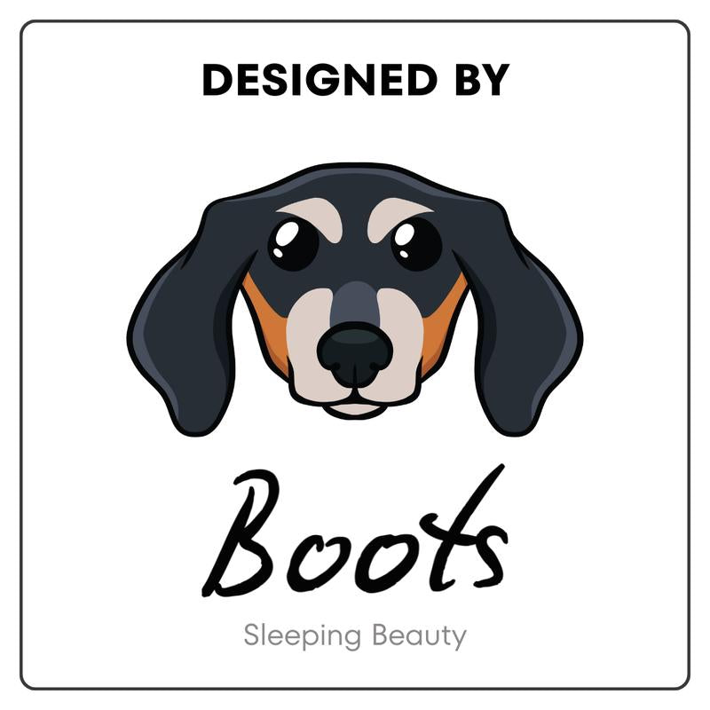 Sleeping Booties - the Weens X Patchwork Pet - Super Soft Plush Dog Toy, Squeaky, Crinkly Sound, Dachshund Plushie - 12"