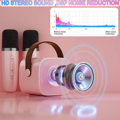Mini Karaoke Machine for Kids Adults, Portable Bluetooth Speaker with 2 Wireless Microphones,Toys Birthday Gifts for Girls Ages 4, 5, 6, 7, 8,9,10,11,12+ Family Home Party, Birthday Party