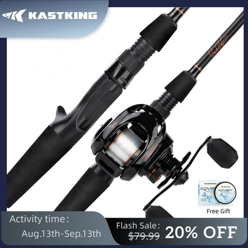 Kastking Brent Chapman Casting Rod and Reel Combo, Tailored Tackle Kits, IM6 Graphite 2Pc Blanks, 5.2:1 Gear Ratio, 9 + 1/5 + 1 Ball Bearings, Stainless Steel Guides, EVA Handles