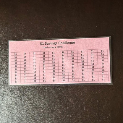 Laminated $1 Money Savings Challenge