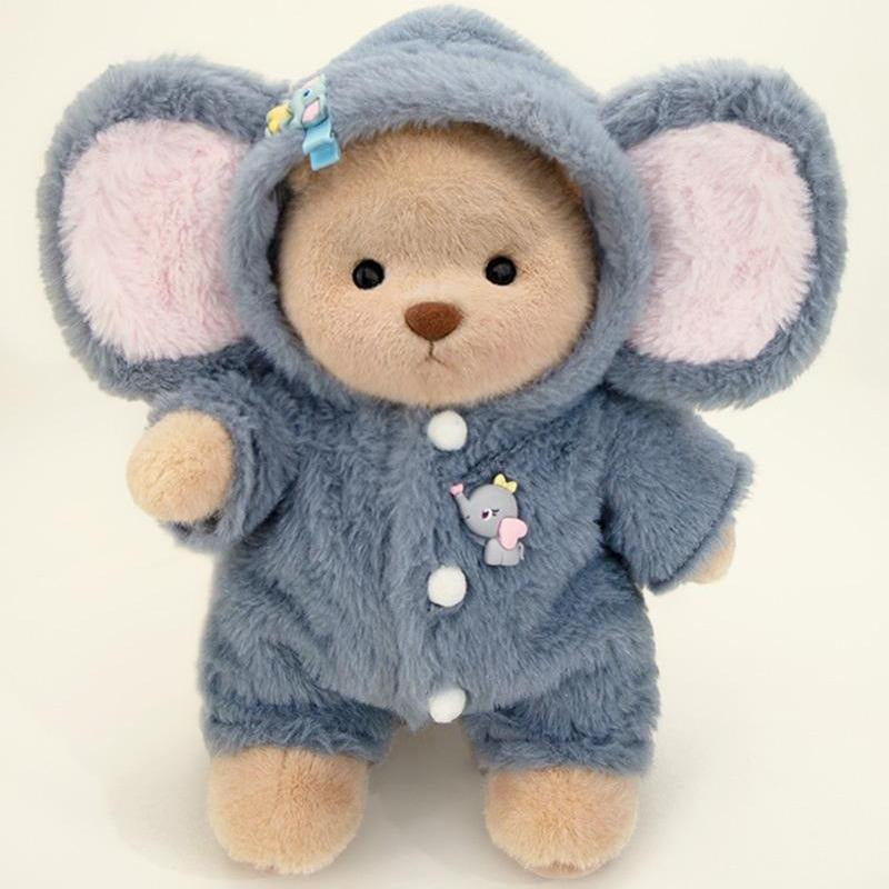 Getahug Fluffy Little Elephant Bear | Handmade Jointed Teddy Bear Gift