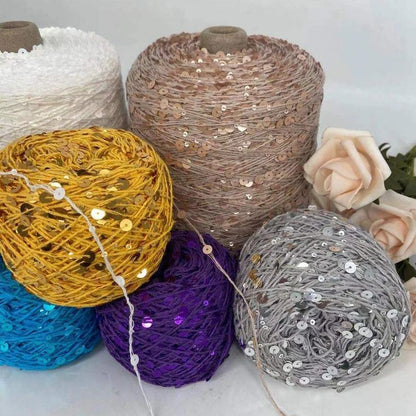 Sequins Yarn DIY for Woman Woollen Sweater Hat Scarf COOMAMUU