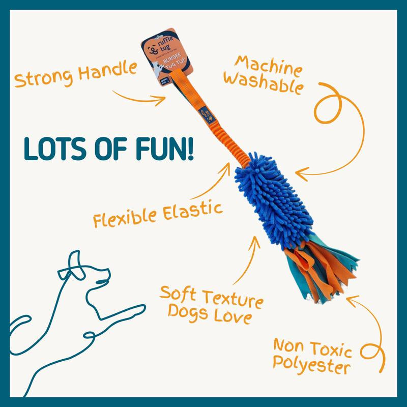 Ruffle Tug Plush Tug Toy | Dog Toys | Tug Toy | Dog Games | Bungee Dog Toy | Dog Enrichment Toys | Interactive Dog Toys |Mentally Stimulating Toys for Dogs | Dog Birthday Present
