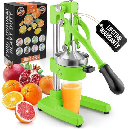 Zulay Kitchen Professional Heavy-Duty Cast Iron Citrus Juicer - 5-Inch Bowl, Durable Design for Maximum Juice Extraction, Easy to Clean & Safe to Use, Lifetime Warranty - Fruit