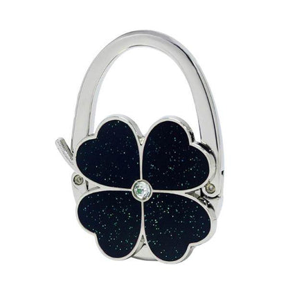 Foldable Handbag Hanger Hook – Portable Purse Holder for Table with Clover Design | Travel-Friendly Folding Bag Hook