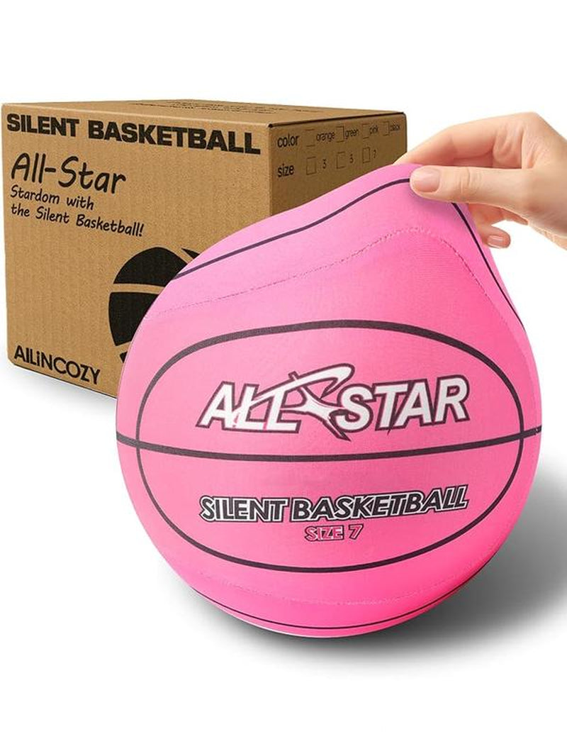 Silent Indoor Basketball with Colorful Fabric-Covered, No Inflation Needed, Noise-Free, Not Vacuum Compressed, High Bounce, Safe for Kids & Adults, Perfect for Home Training & Father'S Day Parent-Child Gift