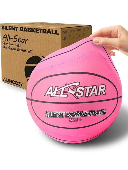 Silent Indoor Basketball with Colorful Fabric-Covered, No Inflation Needed, Noise-Free, Not Vacuum Compressed, High Bounce, Safe for Kids & Adults, Perfect for Home Training & Father'S Day Parent-Child Gift
