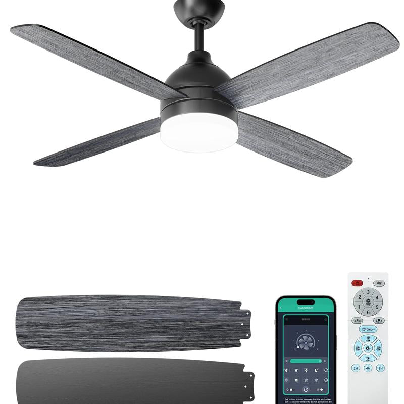 Black Ceiling Fan with Light Andremote & App Control, Indoor Outdoorceiling Fan Light with 8500 CFM 6-Speedstrong Wind, Dimmable Reversible Quiet Dcmoto Silent Socket Bulb Spotlight Modernfathersdaygift Lamp Cooling Fan Ceiling Fan #Tiktokshopbacktoschool