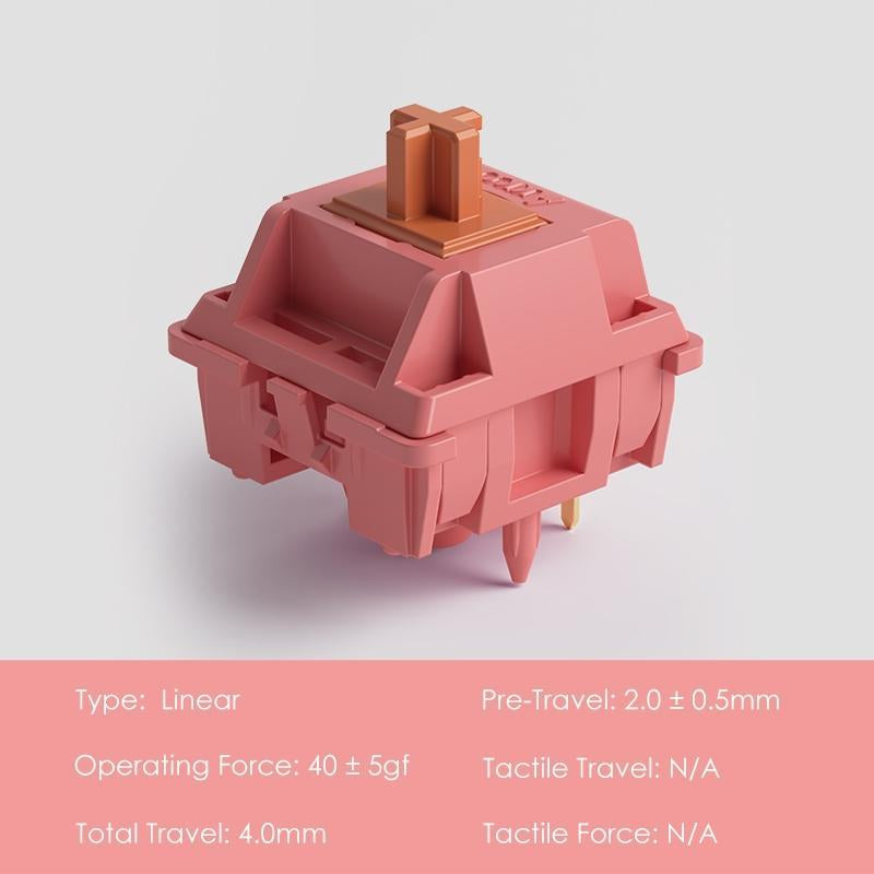 AKKO Linear Switches, 45Pcs/Box 5-Pin RGB LED Slot Mechanical Axis, Keyboard Accessories for Mechanical Keyboard & DIY Keyboard Kit