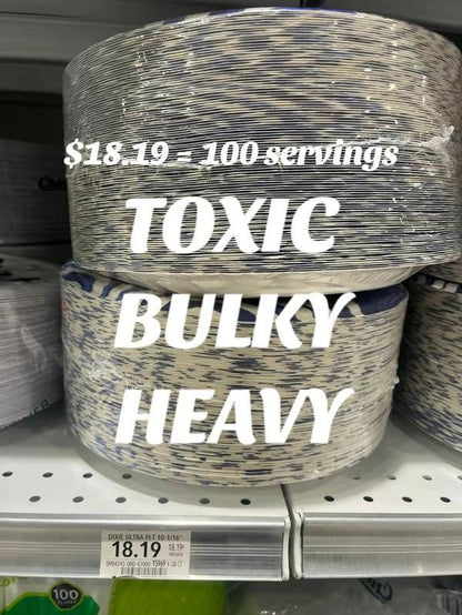 Peel Plate [2-Pack] 30 Servings [9.5In X 9.5In] 15 Servings per Plate - Fully Soakproof, Compostable & Microwavable