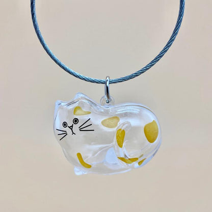 Cute Cat Fur Memory Charm – Shaped Charm for Collecting Pet Fur, Memorial Gift for Cat Lovers, Keychain or Necklace Decoration