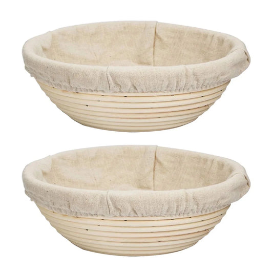 Banneton Bread Proofing Basket 9 Inch Set of 2 round Sourdough Bread Proofing Baskets Baking Supplies，Sourdough Starter Kit