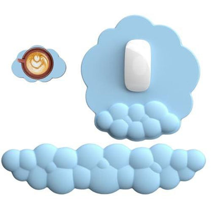 Keyboard Wrist Rest Set for Computer Cloud Shape Cute Mouse Pad with Support Gaming Ergonomic Arm Home and Office Desk Laptop