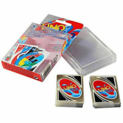 UNO H2O Game Card Game Waterproof Pressure Resistant Transparent PVC Plastic Playing Cards Halloween Birthday Gift, for Friends, Family
