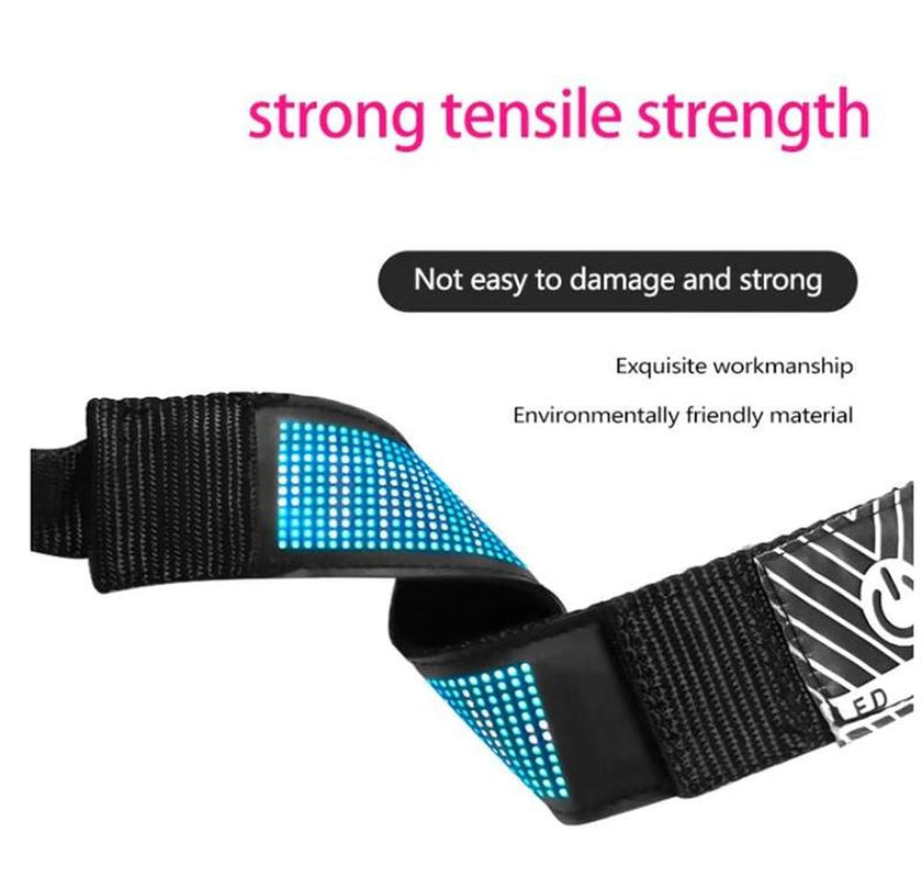 Programmable LED Collar Flashing Light up Rechargeable Pet Dog Safety Collar Glow in the Dark Light-Up Neck Loop (Full Color) Dog Collar Led Dog