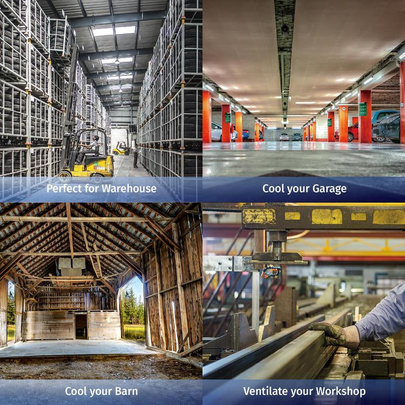 Tornado 18 Inch Industrial Powerful Metal Floor Fan, 3-Speed High Velocity Cooling Floor Standing Fan for Industrial, Commercial, and Home Spaces, 120°Tilt, 6.0 FT Cord, Black