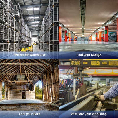 Tornado 18 Inch Industrial Powerful Metal Floor Fan, 3-Speed High Velocity Cooling Floor Standing Fan for Industrial, Commercial, and Home Spaces, 120°Tilt, 6.0 FT Cord, Black