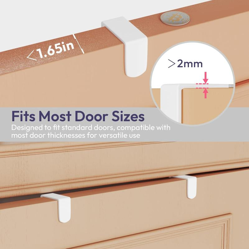 Over the Door Hooks Organizer - Multi-Functional Door Hanger with 16 Hooks & 2 Mesh Baskets, Long over Door Coat Rack for Bathroom, Bedroom, Living Room, Home Door Storage Organizer