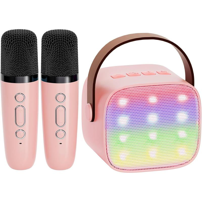 Mini Karaoke Machine for Kids Adults, Portable Bluetooth Speaker with 2 Wireless Microphones,Toys Birthday Gifts for Girls Ages 4, 5, 6, 7, 8,9,10,11,12+ Family Home Party, Birthday Party