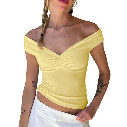 Womens off the Shoulder Top Sleeveless Backless Going Out Crop Tops Sexy V Neck Slim Fit Bustier Shirts Y2K Clothing Shape Fits