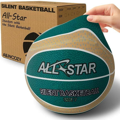 Silent Indoor Basketball with Colorful Fabric-Covered, No Inflation Needed, Noise-Free, Not Vacuum Compressed, High Bounce, Safe for Kids & Adults, Perfect for Home Training & Father'S Day Parent-Child Gift