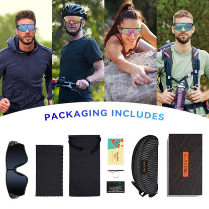 BEACOOL Polarized Sports Sunglasses for Men Women Youth Baseball Fishing Cycling Running Hiking Motorcycle Tac Glasses UV400 Sports Goggles