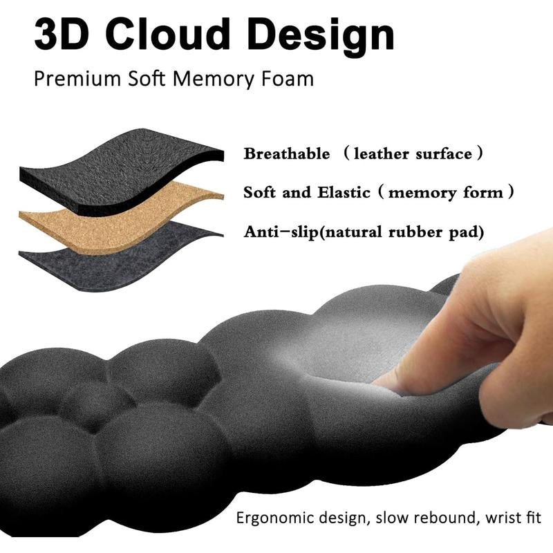 Keyboard Wrist Rest Set for Computer Cloud Shape Cute Mouse Pad with Support Gaming Ergonomic Arm Home and Office Desk Laptop