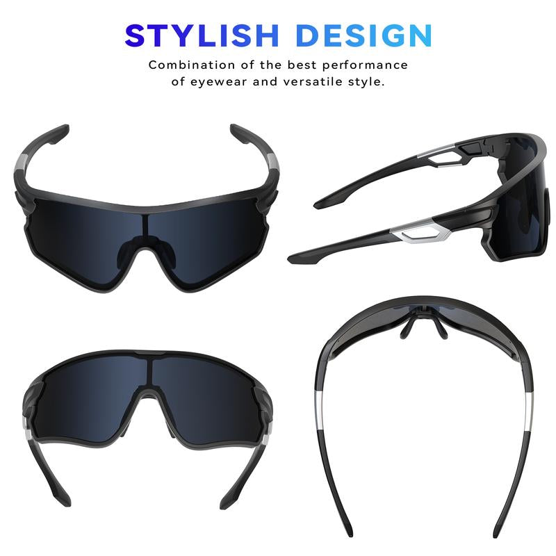 BEACOOL Polarized Sports Sunglasses for Men Women Youth Baseball Fishing Cycling Running Hiking Motorcycle Tac Glasses UV400 Sports Goggles