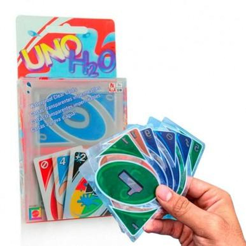 UNO H2O Game Card Game Waterproof Pressure Resistant Transparent PVC Plastic Playing Cards Halloween Birthday Gift, for Friends, Family