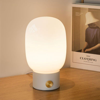 Onewish Vintage Stepless Dimmable Table Lamp with Edison Bulb - Translucent Murano Glass Nightstand Lights for Bedroom, Gift Idea for Any Time of Year.