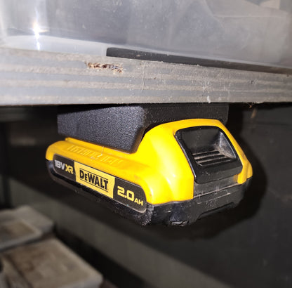 3D Printed Dewalt Battery Wall Mount Holder (Small - Angled)